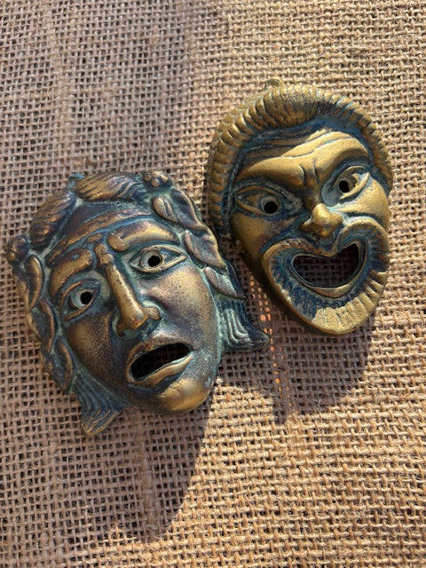 Decorative Brass Masks - one pair available