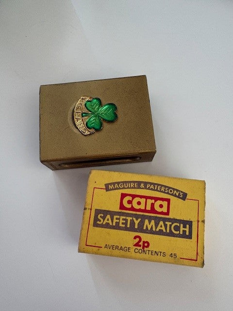 Vintage Shamrock Match Box Holder - one available