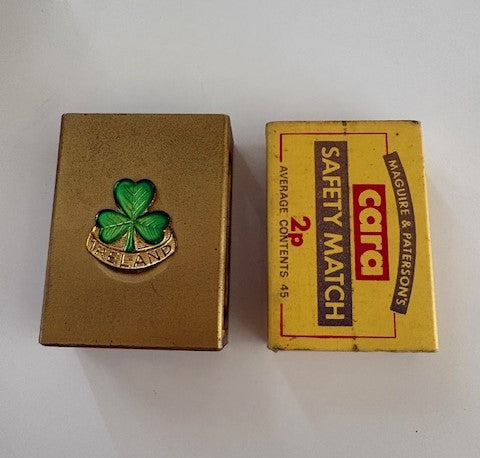 Vintage Shamrock Match Box Holder - one available