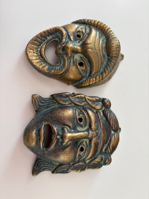 Decorative Brass Masks - one pair available