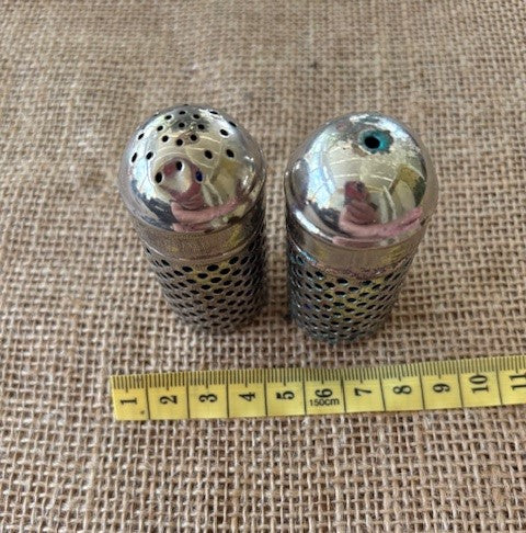Vintage EPNS and Cobalt Blue Salt & Pepper Shakers one set available.